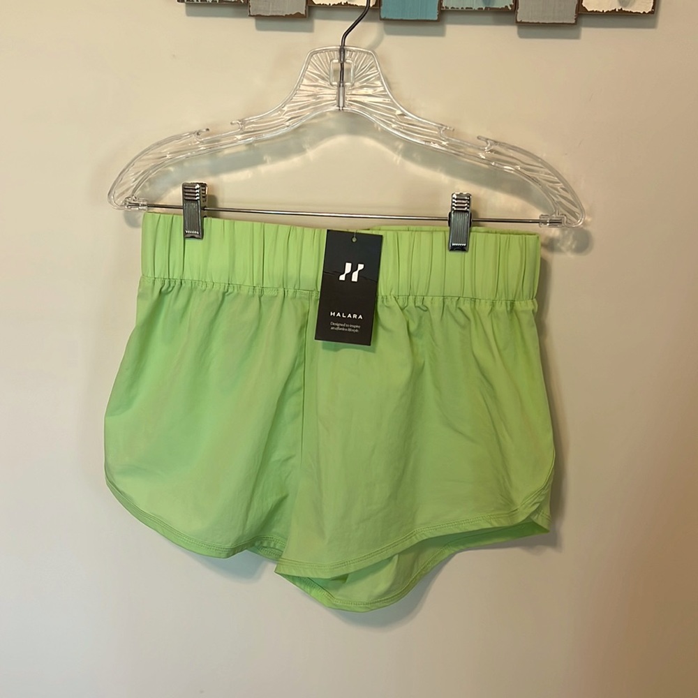 HALARA Women’s High Waisted Athletic Shorts / Brand NWT / Size M / Lime Green